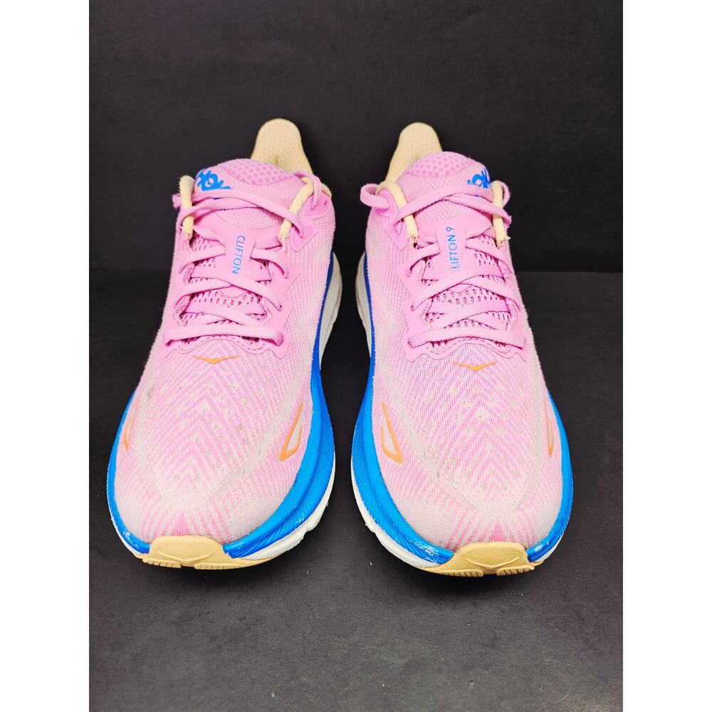 Hoka Pink with Blue Running Shoes - Picture 8 of 10